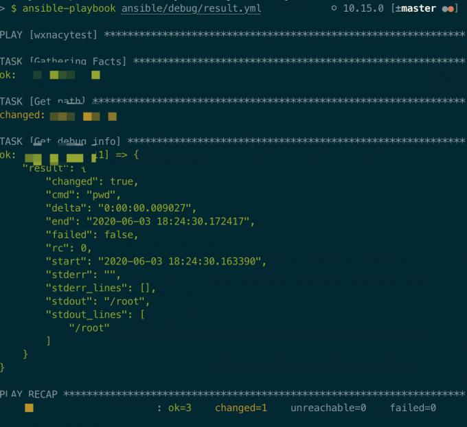 ansible result