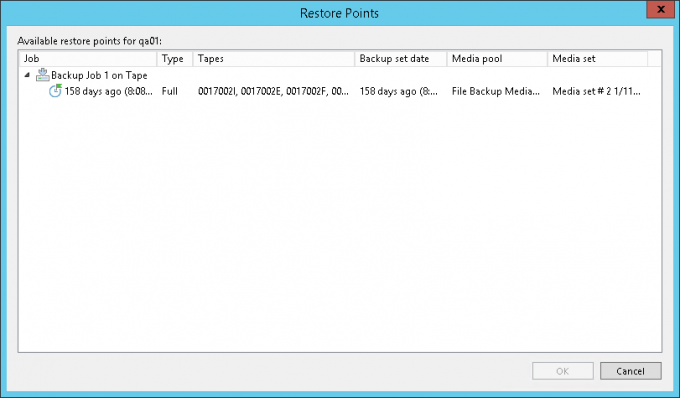 restore vms from tape point
