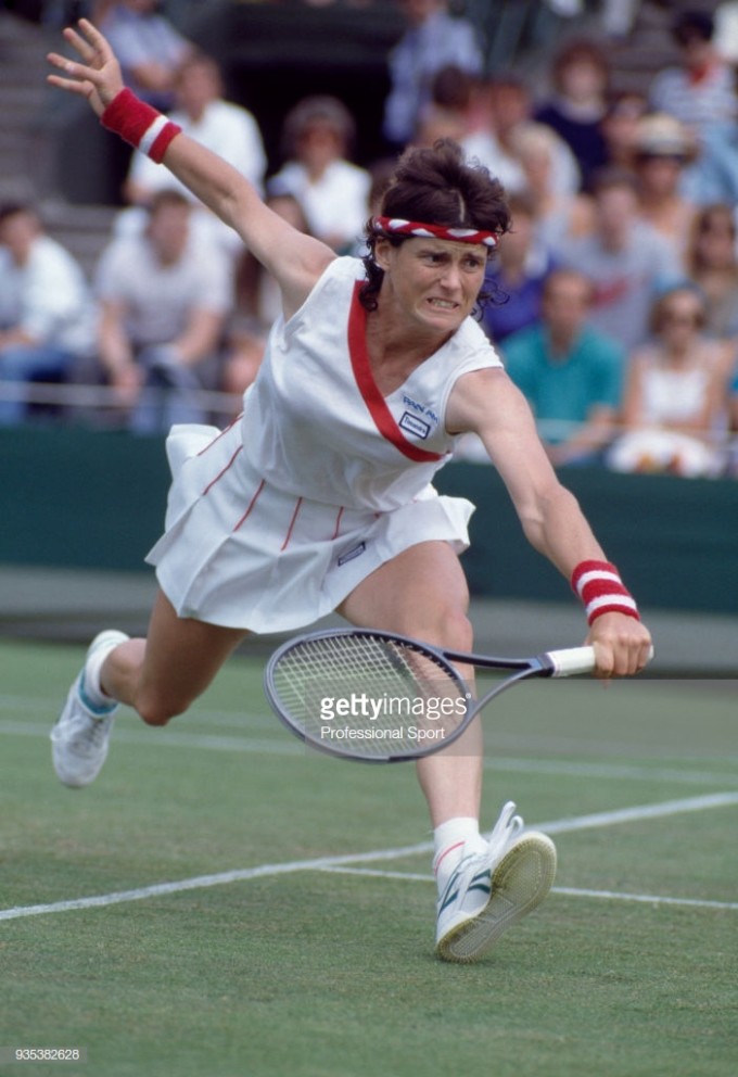 LONDON, ENGLAND - 1988: Barbara Potter of the USA in action during the Wimbledon Lawn Tennis Champio