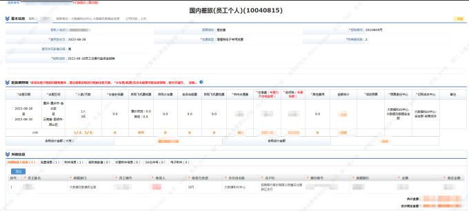 报账单表填写