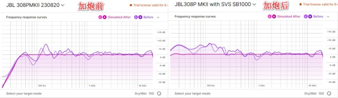 SoundID JBL308 MKII 加炮前后