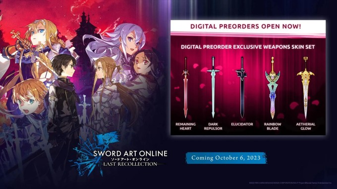 Sword Art Online Last Recollection DLC and pre orders