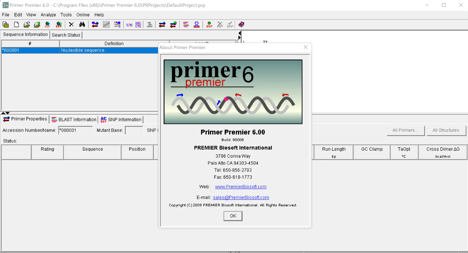 生物PCR测序引物以及杂交探针Primer Premier v6.0 +v6.25试用版
