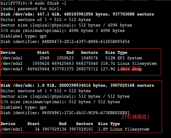 fdisk -lu